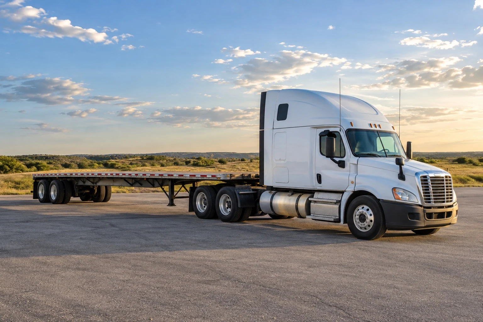 AI-generated illustration of a semi-truck on an open highway